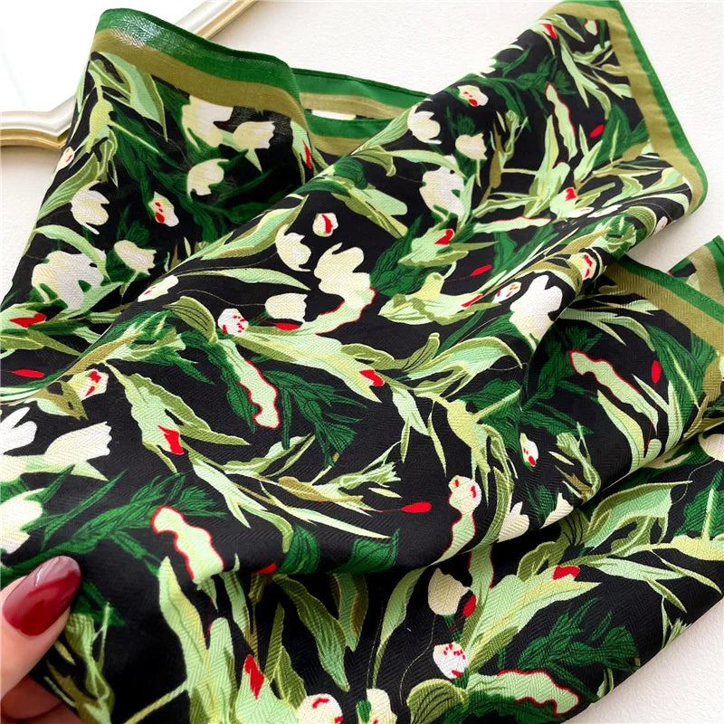 Damen Baumwoll Schal Bandana Blumen Vintage Bohemian quadratisch Sommer Strand