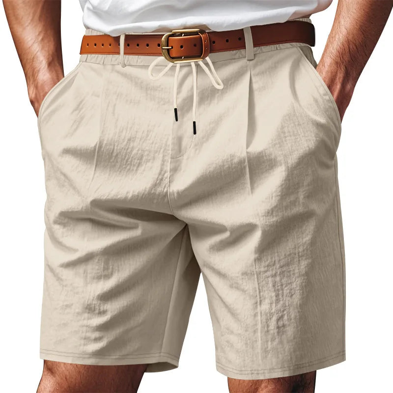 Graue Herren-Fitness-Shorts für Sommer und Training – Bequeme, elastische Dreipunkt-Hose für Laufen und Freizeit