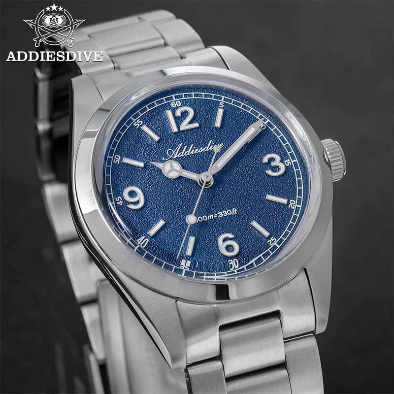 Herren-Freizeituhr 36 mm mit Bubble-Glas und Sommerfarben