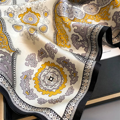 Damen Seidenschal quadratisch 70cm Halstuch Bandana Hijab Pashmina I