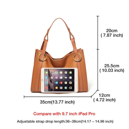 Damen Handtasche Aus Echtem Leder Mit Großer Kapazität