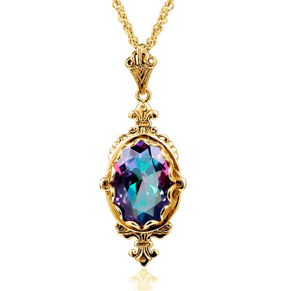 Damen-Silber-Tropfen-Ohrringe Mit Synthetischem Mystic Topaz Geburtsstein-Effekt Eleganter Glanz