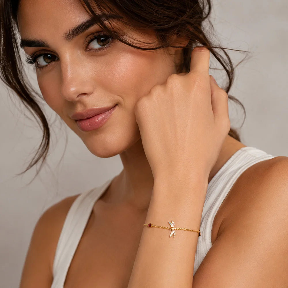 Damen-Armband Libelle vergoldet Sommer aus Sterlingsilber
