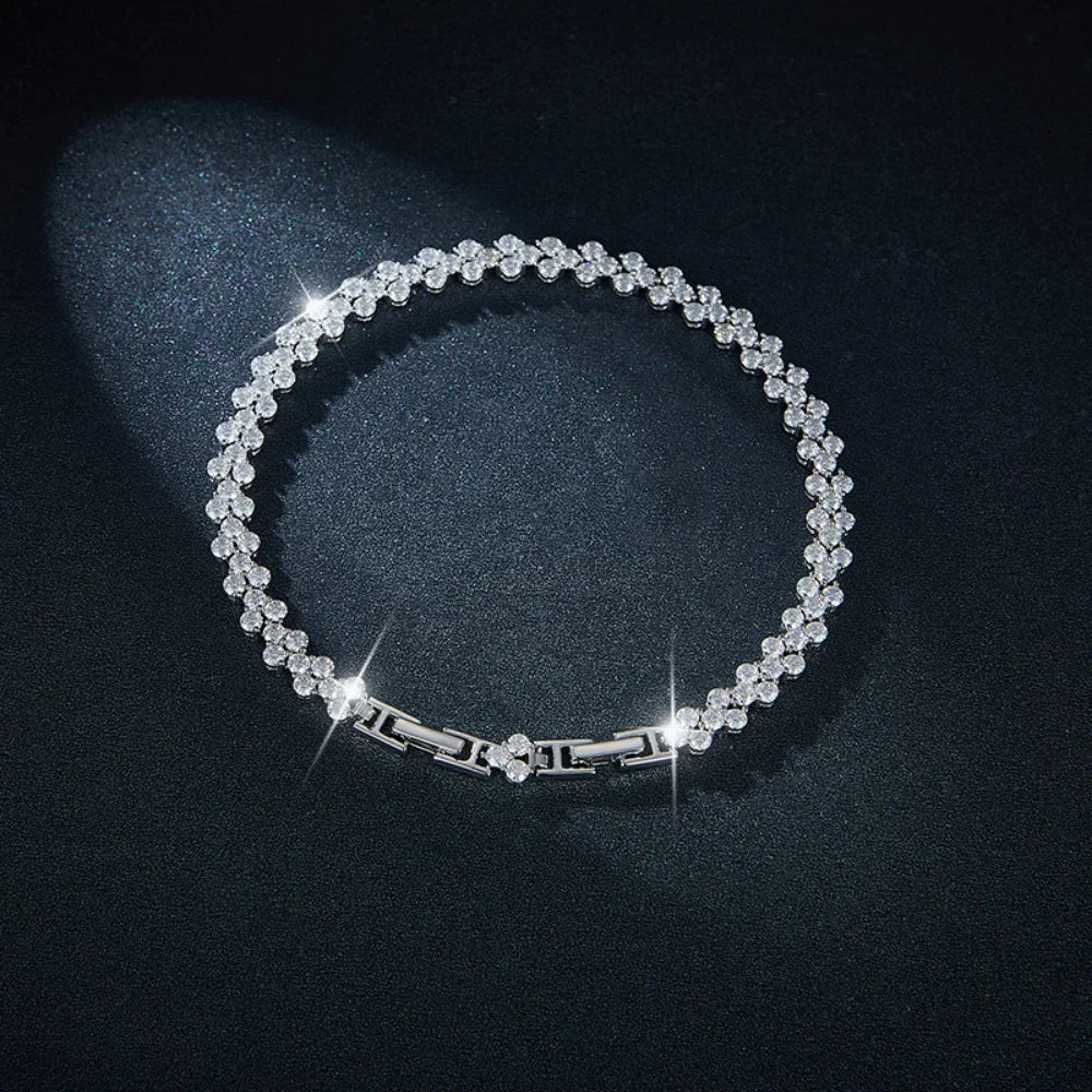Damen-Tennisarmband mit Moissanit aus Sterlingsilber