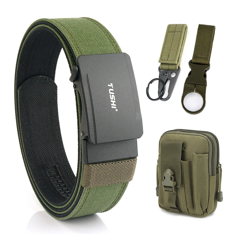 Herren-Gürtel aus Nylon mit Metall-Automatik-Schnalle für Outdoor IPSC Alltag und Freizeit