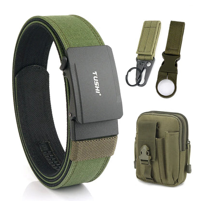 Herren-Gürtel aus Nylon mit Metall-Automatik-Schnalle für Outdoor IPSC Alltag und Freizeit