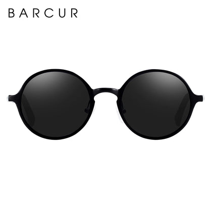 Sonnenbrille rund schwarz Retro Vintage polarisiert UV400 Herren Damen