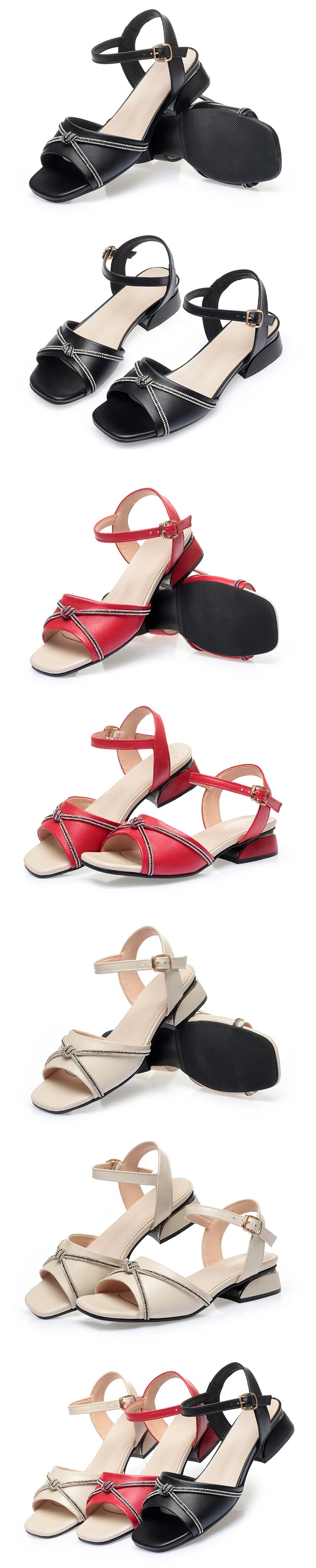 AIYUQI Sandalen Frauen Echtes Leder 2025, Sommer Crop Toe Frauen Sandalen Fisch Mund Große Größe 41 42 43 Römische Sandalen Frauen