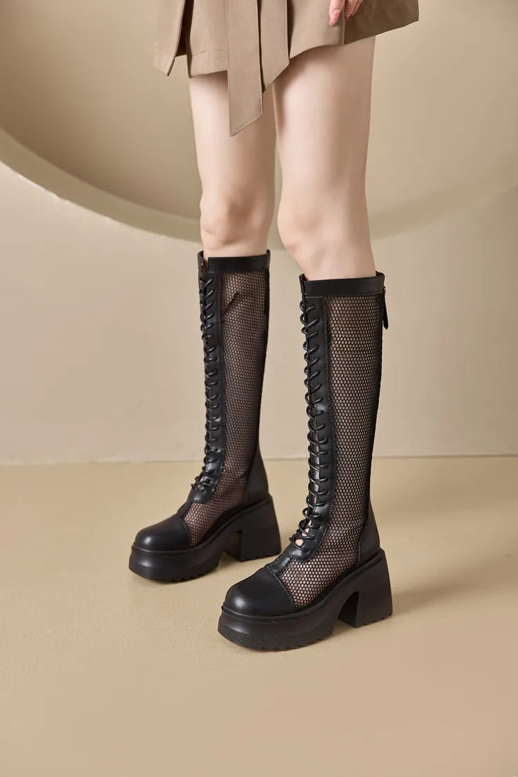 Damen Hochhackige Plattform Stiefel im Sommer im Römischen Stil