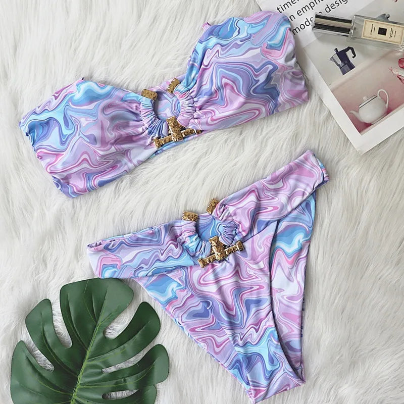 Dreiteiliges Damen-Bikini-Set im brasilianischen Stil – ideal für Strand und Pool