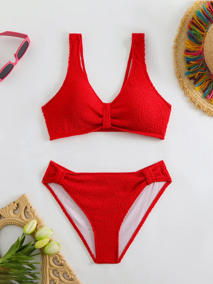 Braunes Bikini-Set mit Push-up-Effekt – verführerische Bademode für Strand und Pool