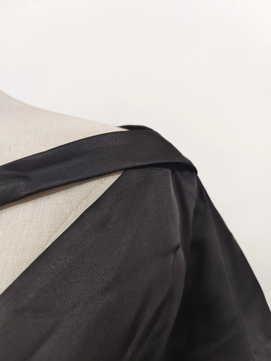 Colorblock-Blazer mit Spitzenbesatz und V-Ausschnitt – figurbetont und langärmelig für Damen
