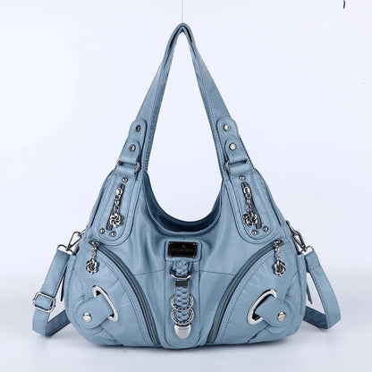 Damen-Schultertasche Großes Vintage-Tote mit Top-Handle und Großem Fassungsvermögen für Alltag