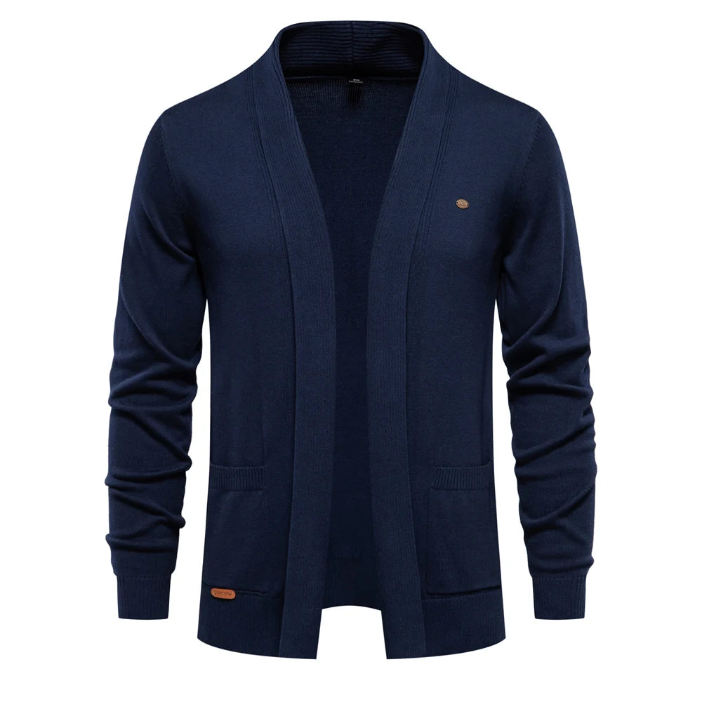 Baumwolle Strickjacke für Männer Qualität Herren Pullover Mode Turn Down Kragen Strick pullover für Männer