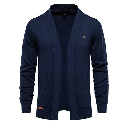 Baumwolle Strickjacke für Männer Qualität Herren Pullover Mode Turn Down Kragen Strick pullover für Männer