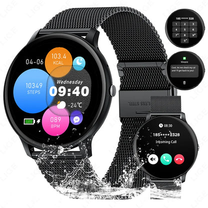 LIGE SOS Smartwatch 1,39 Zoll HD Sprachassistent Bluetooth Anruf Sport Fitness Smart Watch Männer Frauen Für Android IOS 2025 Neue