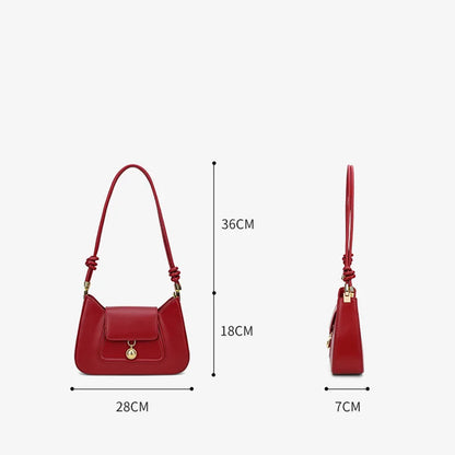 Spaltleder Schultertasche Rot | Alltagsbegleiter