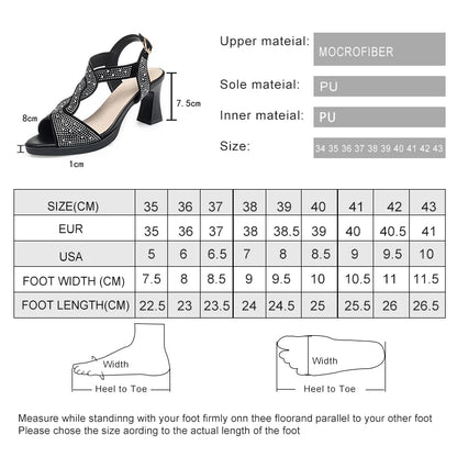 AIYUQI Sandalen Frauen 2025, Neue Mode Sommer Sandalen Frauen Offene spitze Strass High Heels Römische Schuhe Frauen