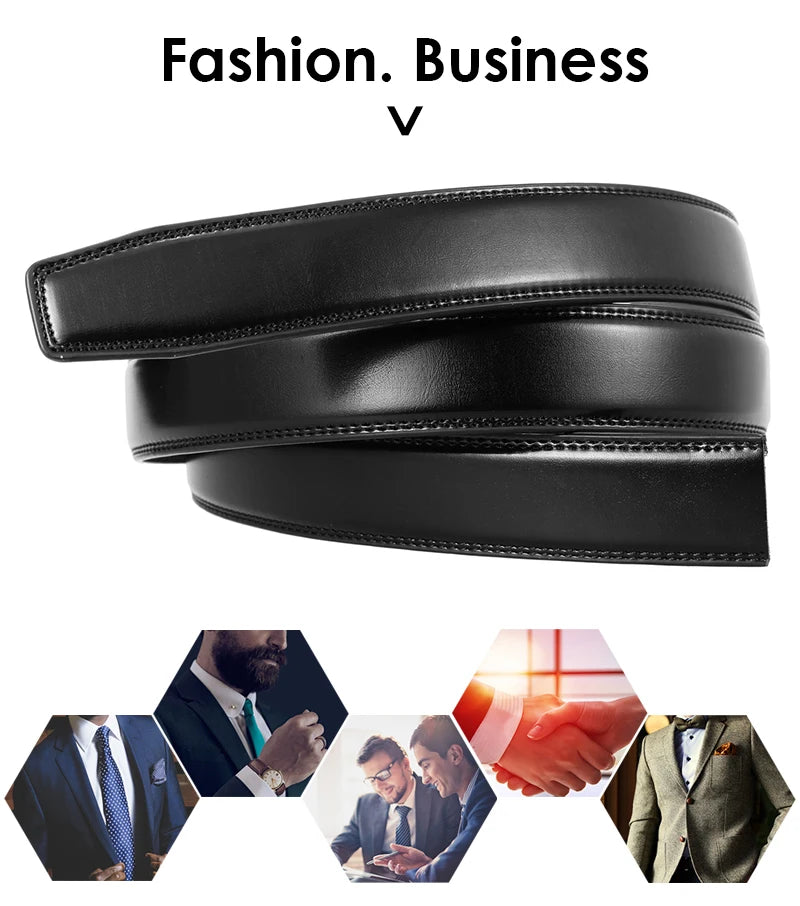 Herren-Gürtel Aus Echtem Leder Mit Automatik-Schnalle Für Anzug Und Business, 31 mm Breite