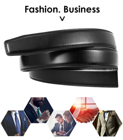 Herren-Gürtel Aus Echtem Leder Mit Automatik-Schnalle Für Anzug Und Business, 31 mm Breite