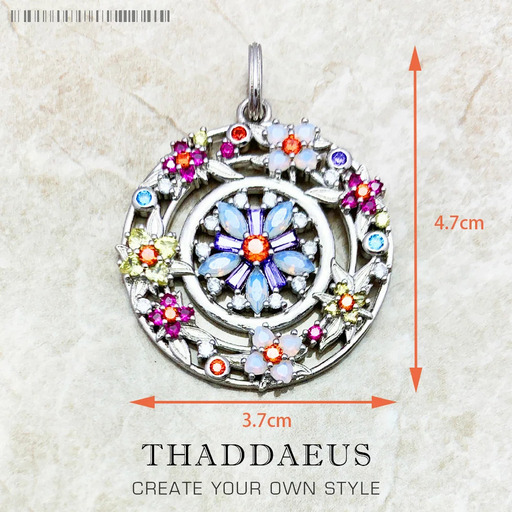 Damen-Charm-Anhänger Amulett magisch Natur Glück aus Sterlingsilber
