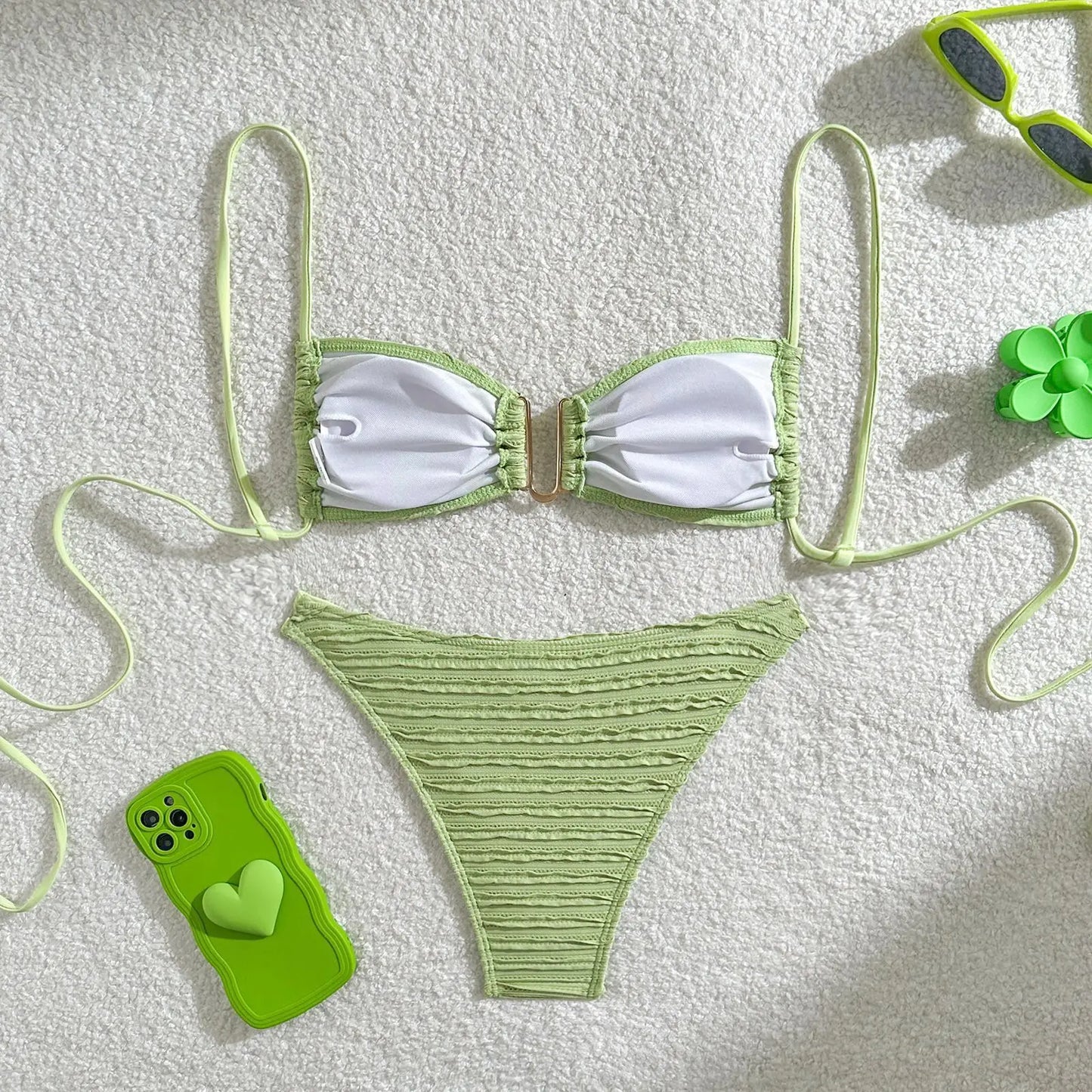 Gestreifter Bikini-Set für Damen – Sexy Bademode im brasilianischen Stil für Strand und Pool