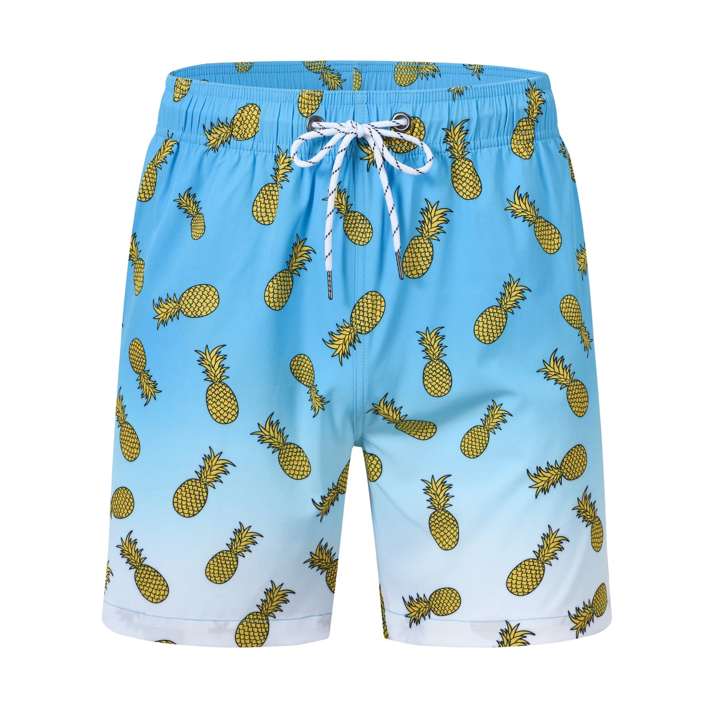 Herren-Badeshorts mit Kompressionsfutter, 2-in-1, schnelltrocknend, mit Kordelzug und Reißverschluss – ideal für den Strand.