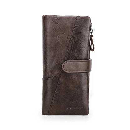 Herren Echtleder Lange Geldbörse Vintage Handyfach Fotohalter Kartenhalter Reise