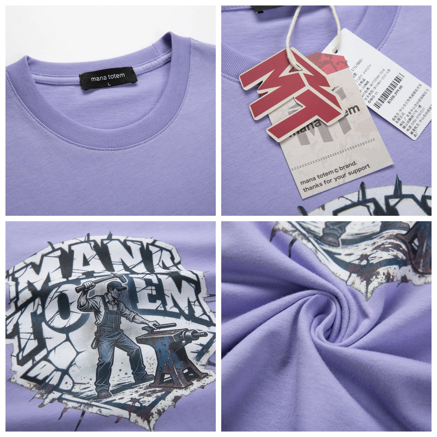 Hautfreundliches Herren T Shirt Mit Worker Motiv Aus Hochwertiger Baumwolle