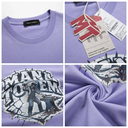 Hautfreundliches Herren T Shirt Mit Worker Motiv Aus Hochwertiger Baumwolle