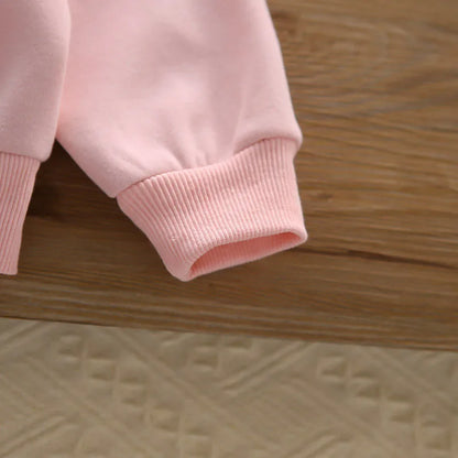 Mädchen Hoodie Set mit Bogen und breiten Beinhosen für Herbst 1-6 Jahre