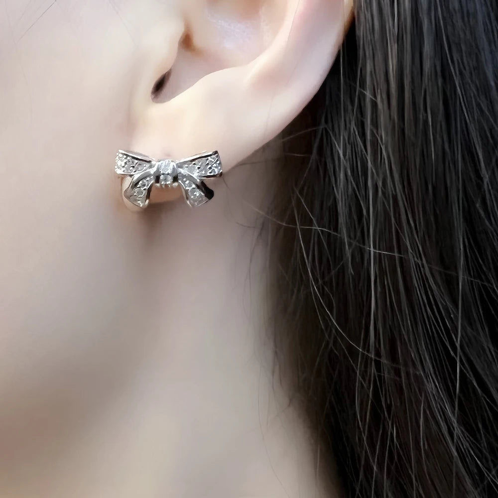 Damen-Ohrstecker Bogen Knoten glamourös aus Sterlingsilber
