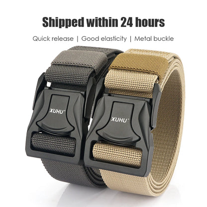 VATLY Elastik-Gürtel Herren 3,8 cm Zink-Schnellverschluss Tactical Outdoor