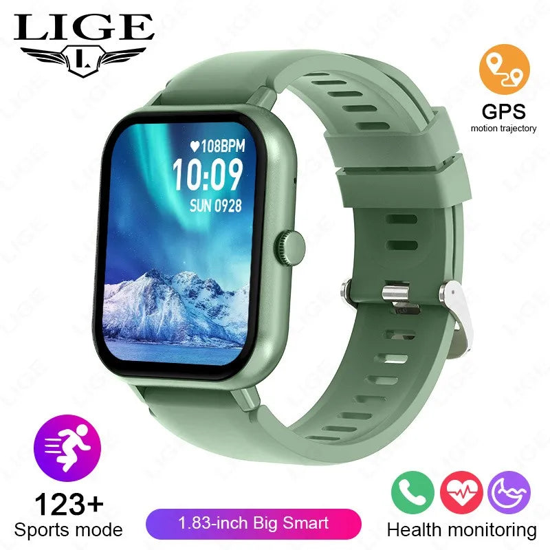 LIGE Multifunktions-Smartwatch für Männer und Frauen, Bluetooth, Anruf, Nachricht, Erinnerung, Sport, Schritt, Kalorien, Smartwatch, Weihnachtsarmband