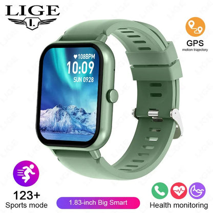 LIGE Multifunktions-Smartwatch für Männer und Frauen, Bluetooth, Anruf, Nachricht, Erinnerung, Sport, Schritt, Kalorien, Smartwatch, Weihnachtsarmband
