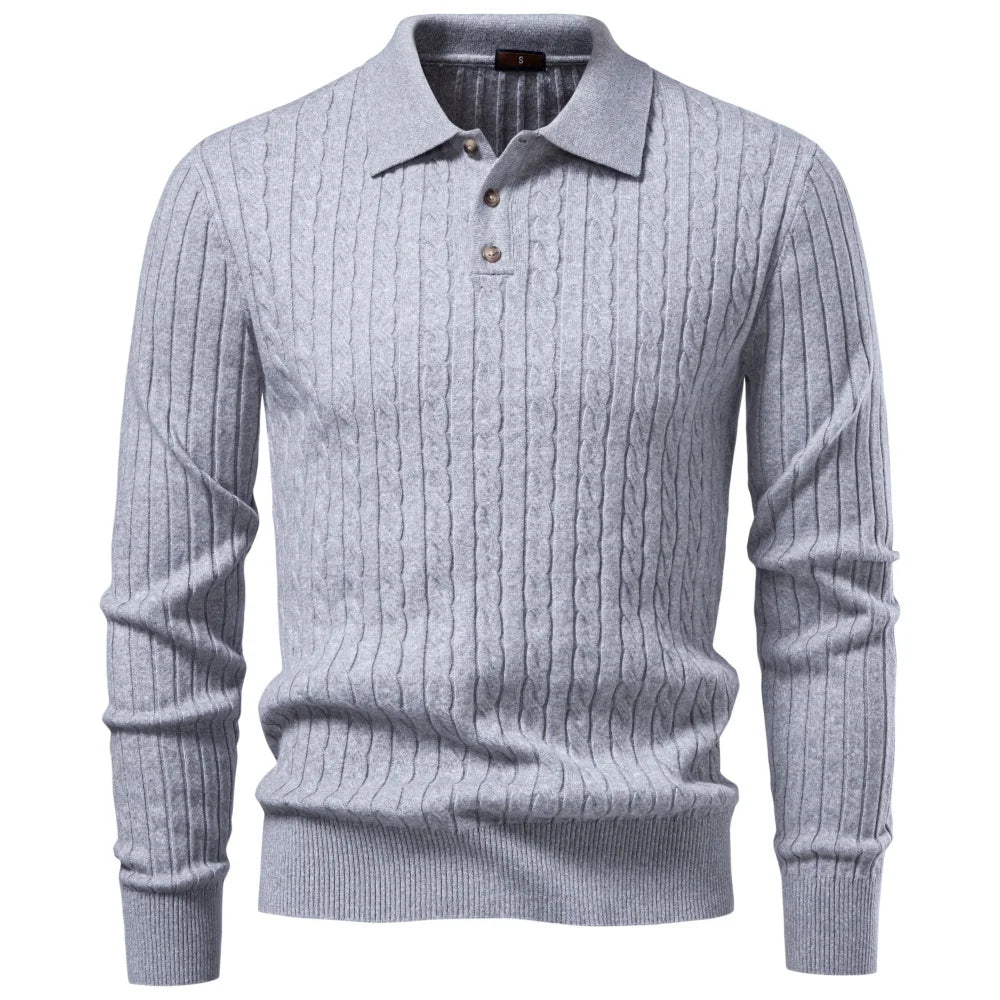 Premium Herren Zopfmuster Pullover Kunstkaschmir Warm