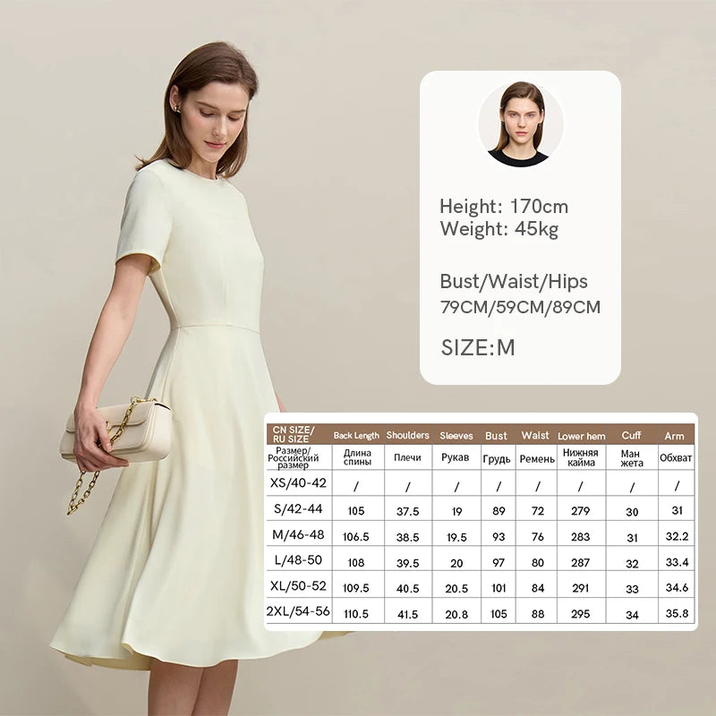Elegantes Damenkleid Mit Taschen Aus Chiffon Tailliert Für Berufstätige
