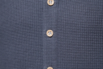 Herren Henley T-Shirt aus Baumwolle im einfarbigen lässigen Design für den Sommer