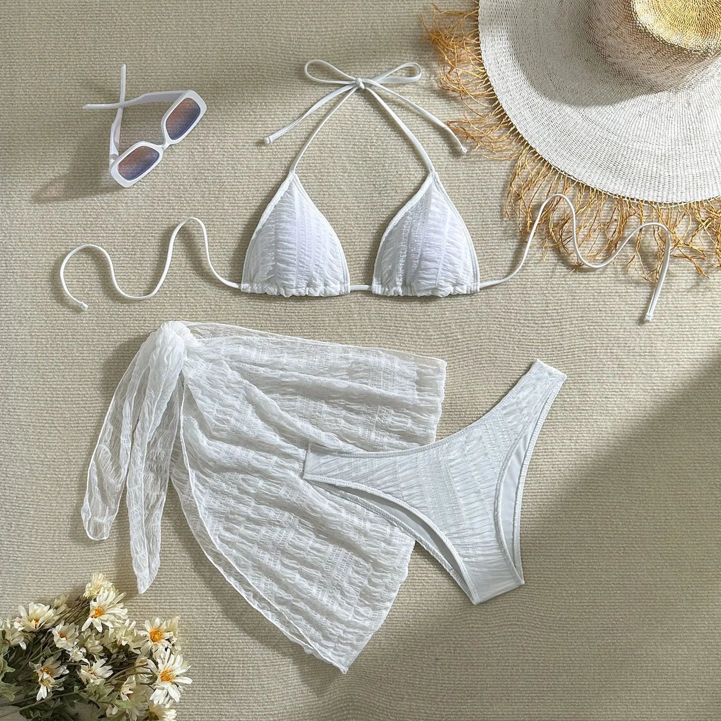 Sexy Bikini-Set mit Push-up und Bordüren – Perfekt für Strand und Pool