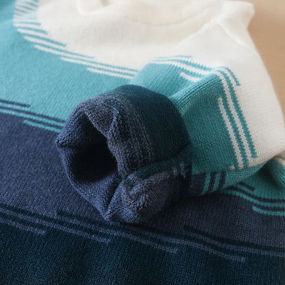 Tween Jungen-Pullover, lässig, Rundhalsausschnitt, Farbblock, langärmelig, für Herbst/Winter, Kinder-Strickwaren für Jungen