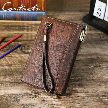 Herren Echtleder Geldbörse Vintage Luxus Business Handtasche Clutch Geldclip