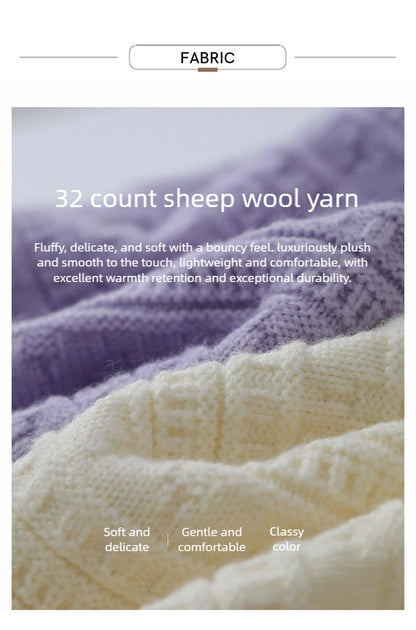 Stoffinfo zum Damenpullover: 32 count sheep wool yarn