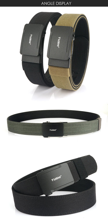 Herren-Gürtel aus Nylon mit Metall-Automatik-Schnalle für Outdoor IPSC Alltag und Freizeit