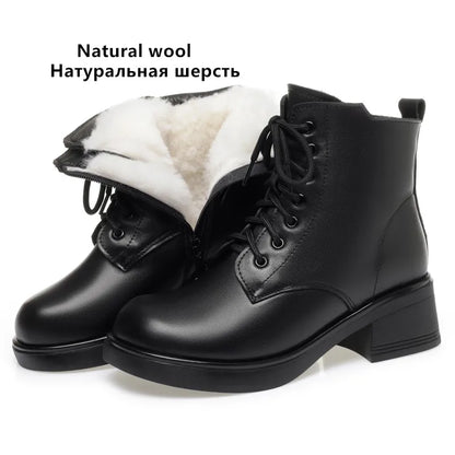 AIYUQI Women Marton Boots Winter 2025 New Genuine Leather Large Size Women Snow Boots Anti-Slip Women Motorcycle Boots