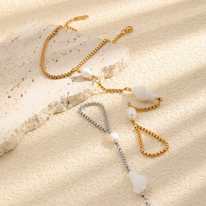 Damen-Armband mit Muschelperlen im Boho-Stil