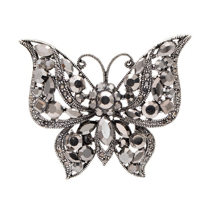 Brosche Schmetterling Strass Kristall Dunkel Winter Insekt Modeschmuck