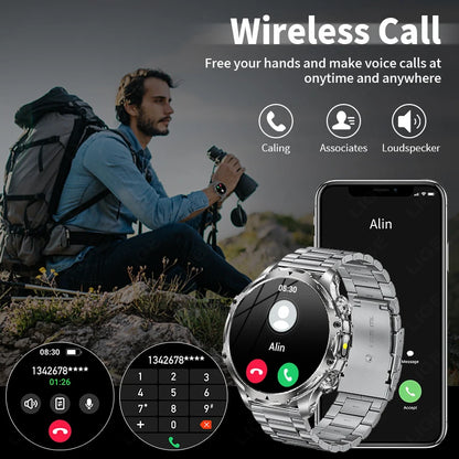 Herren Outdoor Smartwatch mit 1,9 Zoll Display und wasserdichter Funktion