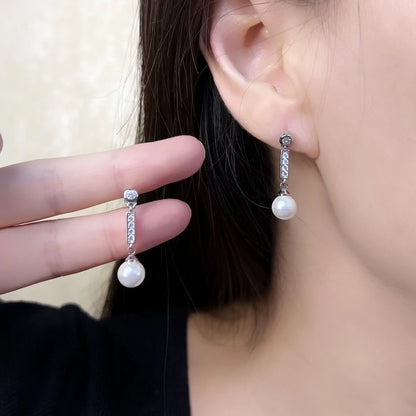 Damen-Ohrringe Zuchtperle schimmernd aus Sterlingsilber