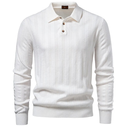 Herren Strickpoloshirt Aus Kunstkaschmir Komfort Elegant