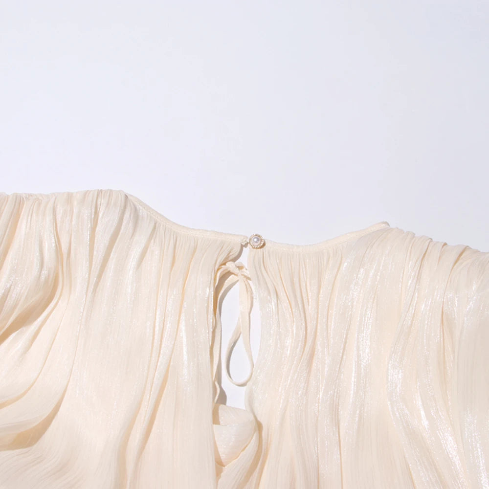 Elegantes Damen-Tunikakleid mit Rundhalsausschnitt, langen Ärmeln und Patchwork-Design